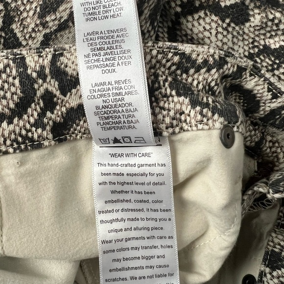 Good American Beige Snake Print Skinny Pants - Picture 8 of 12